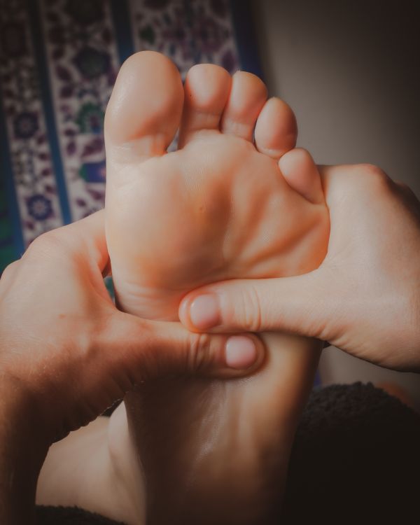 Reflexology session in the Buxton studio at Massage by Beth